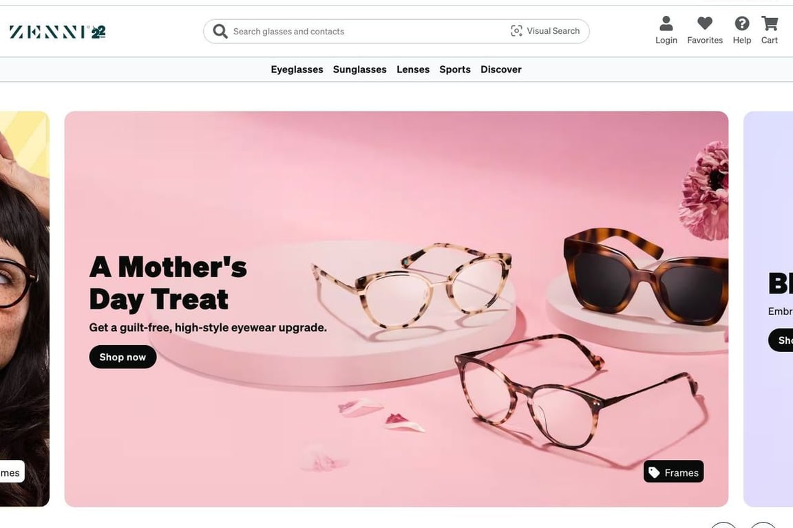 Zenni Optical homepage