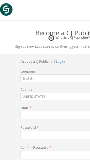 Elizabeth Arden affiliate program signup page
