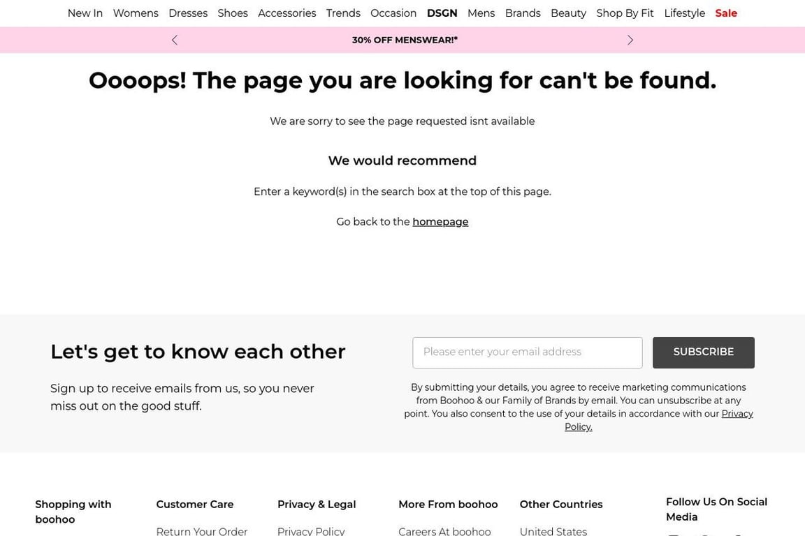 Boohoo affiliate program signup page