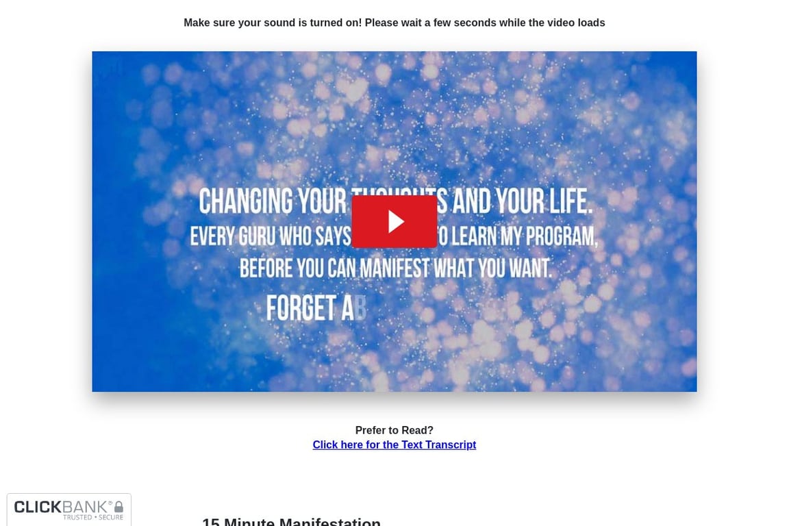 15-Minute Manifestation homepage