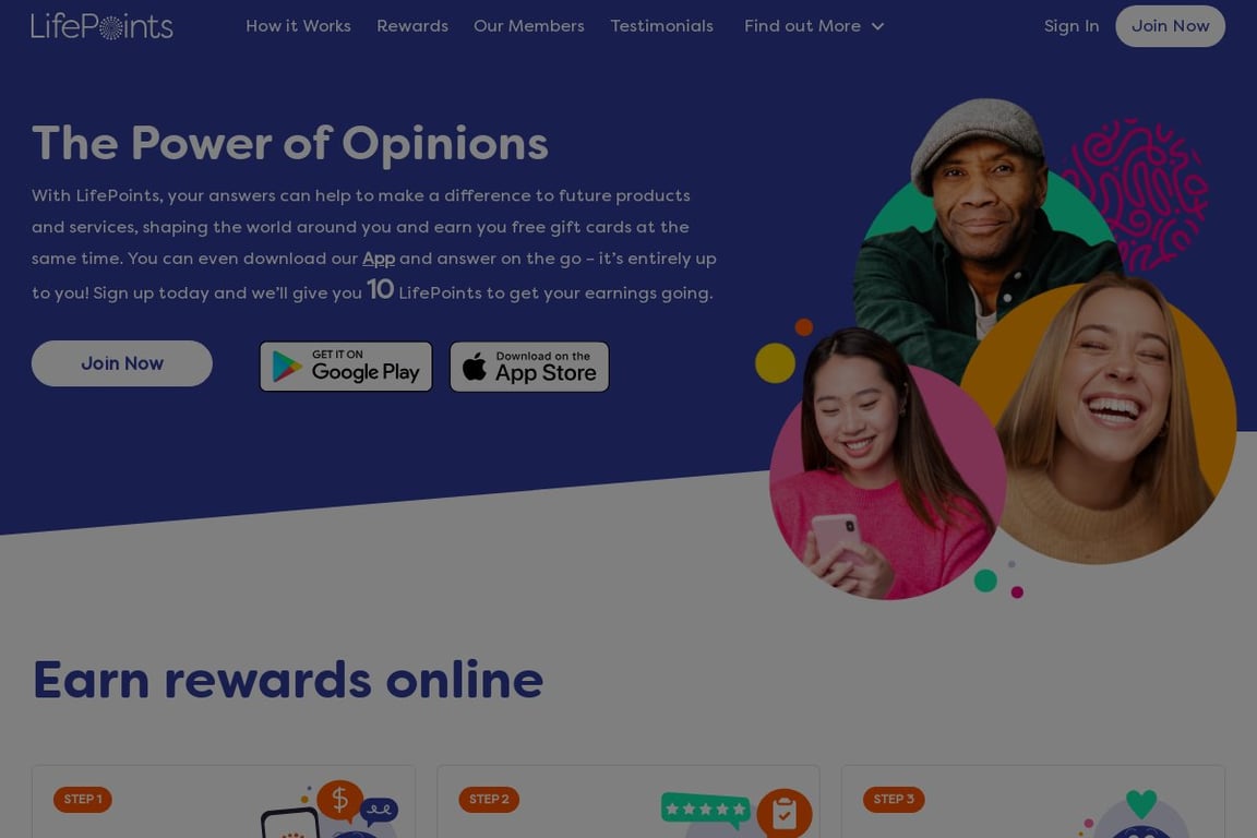 LifePoints homepage