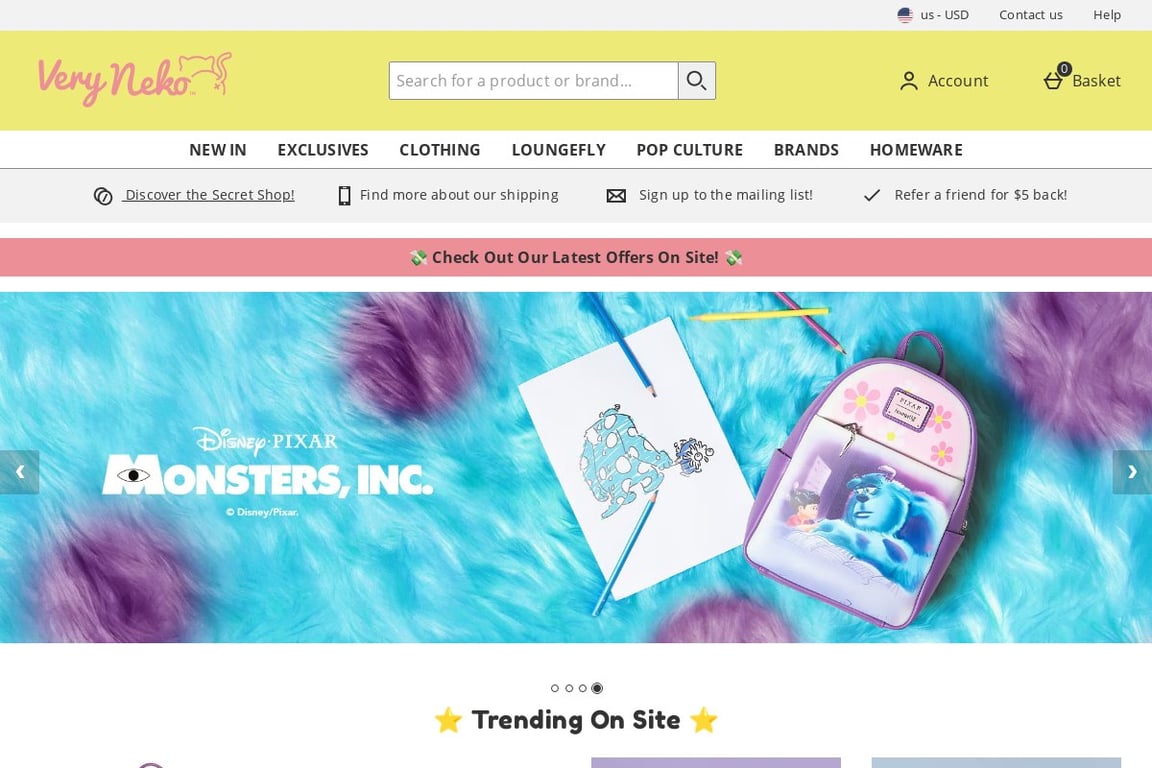 VeryNeko US homepage