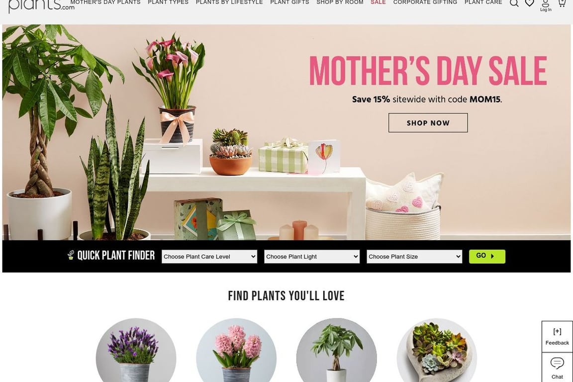 Plants.com homepage