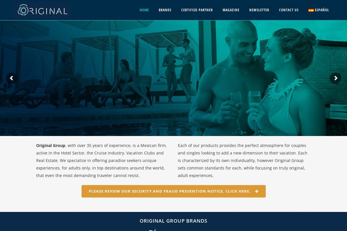 Original Resorts homepage