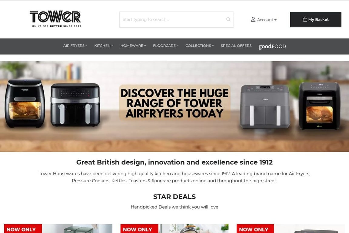 Tower Housewares homepage