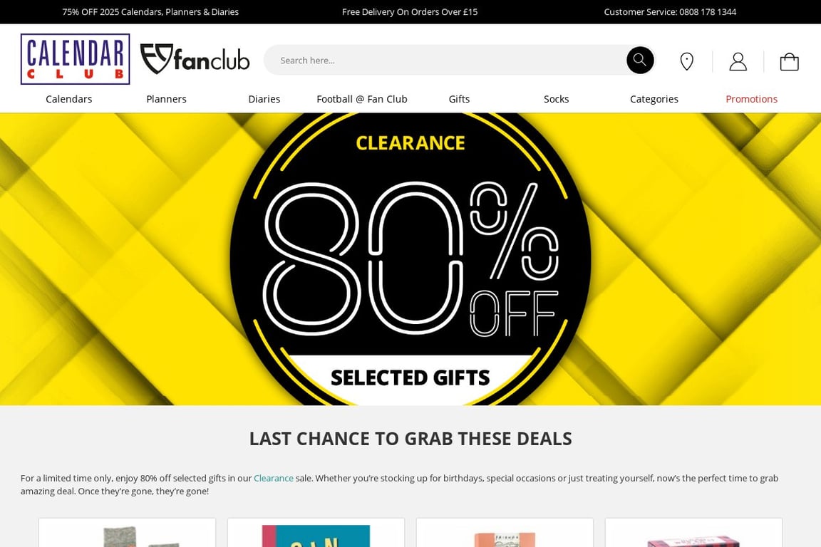 Calendar Club homepage