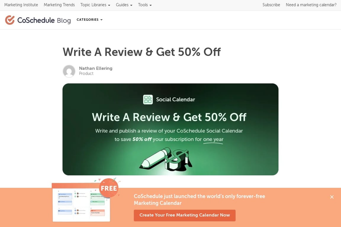 CoSchedule affiliate program signup page