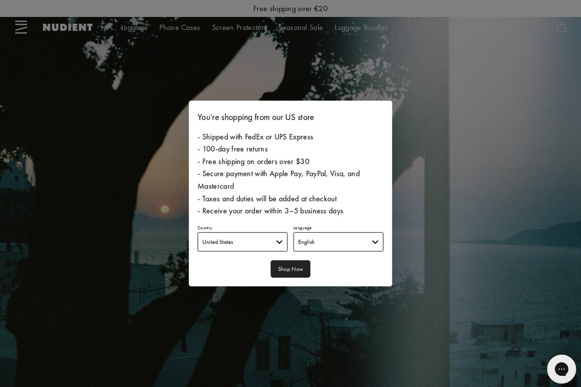 Nudient homepage