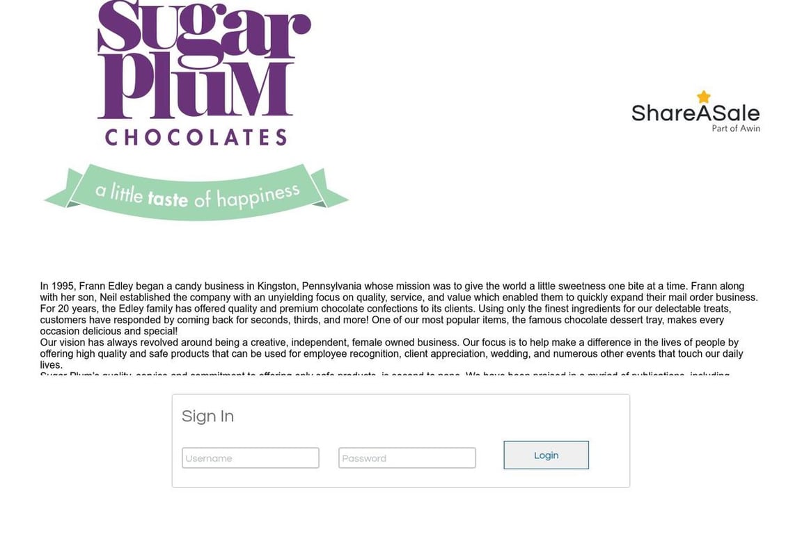 Sugar Plum affiliate program signup page