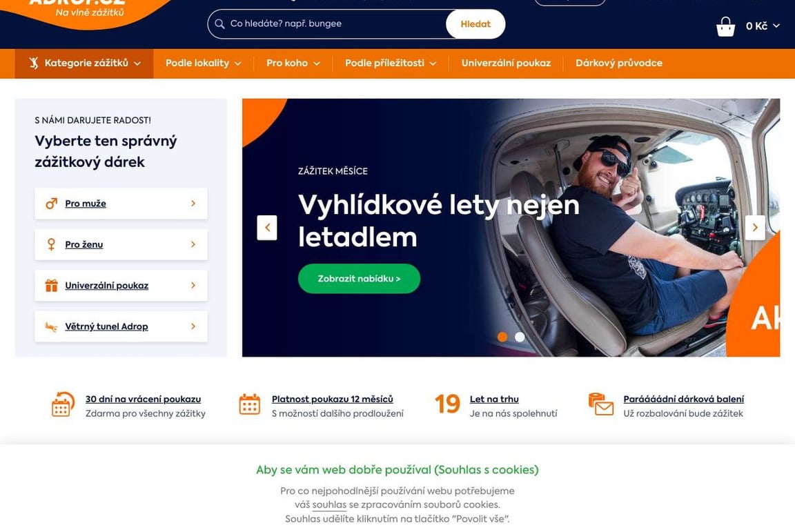 Adrop.cz/Adrop.sk homepage