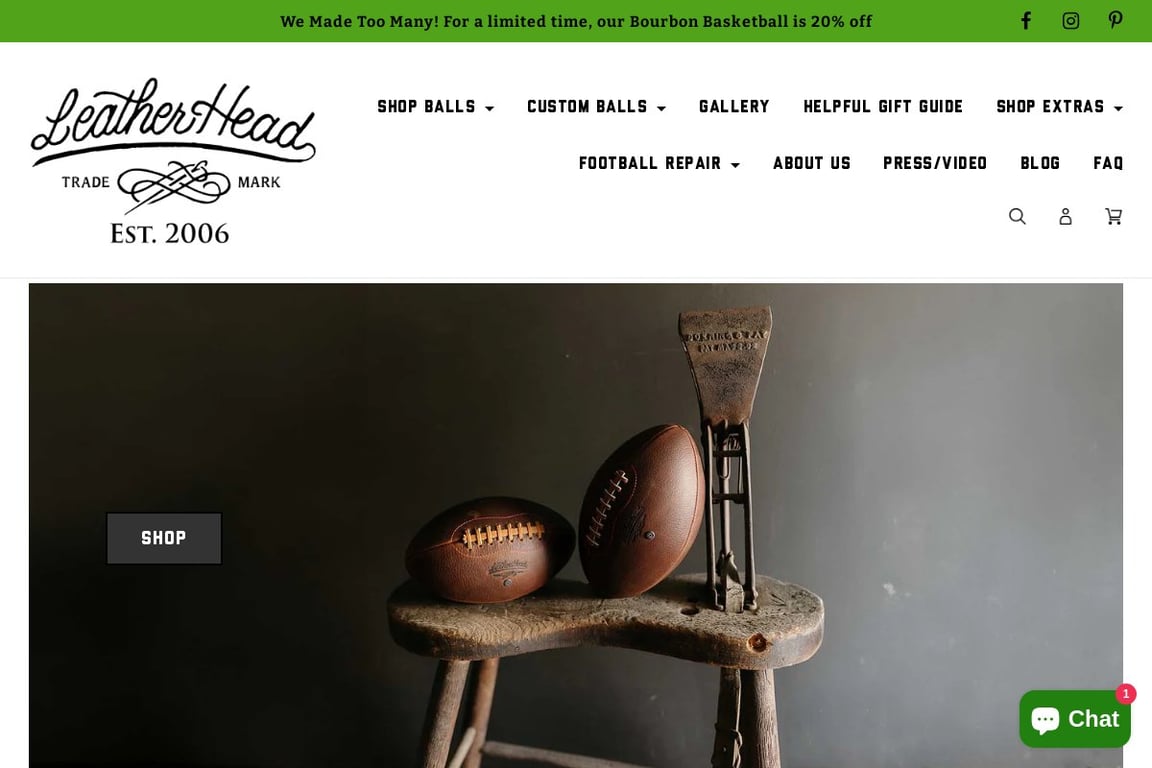 Leather Head Sports homepage