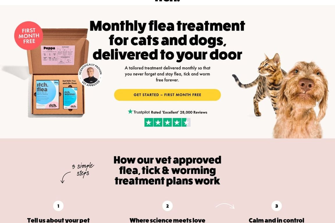 Itch Petcare homepage