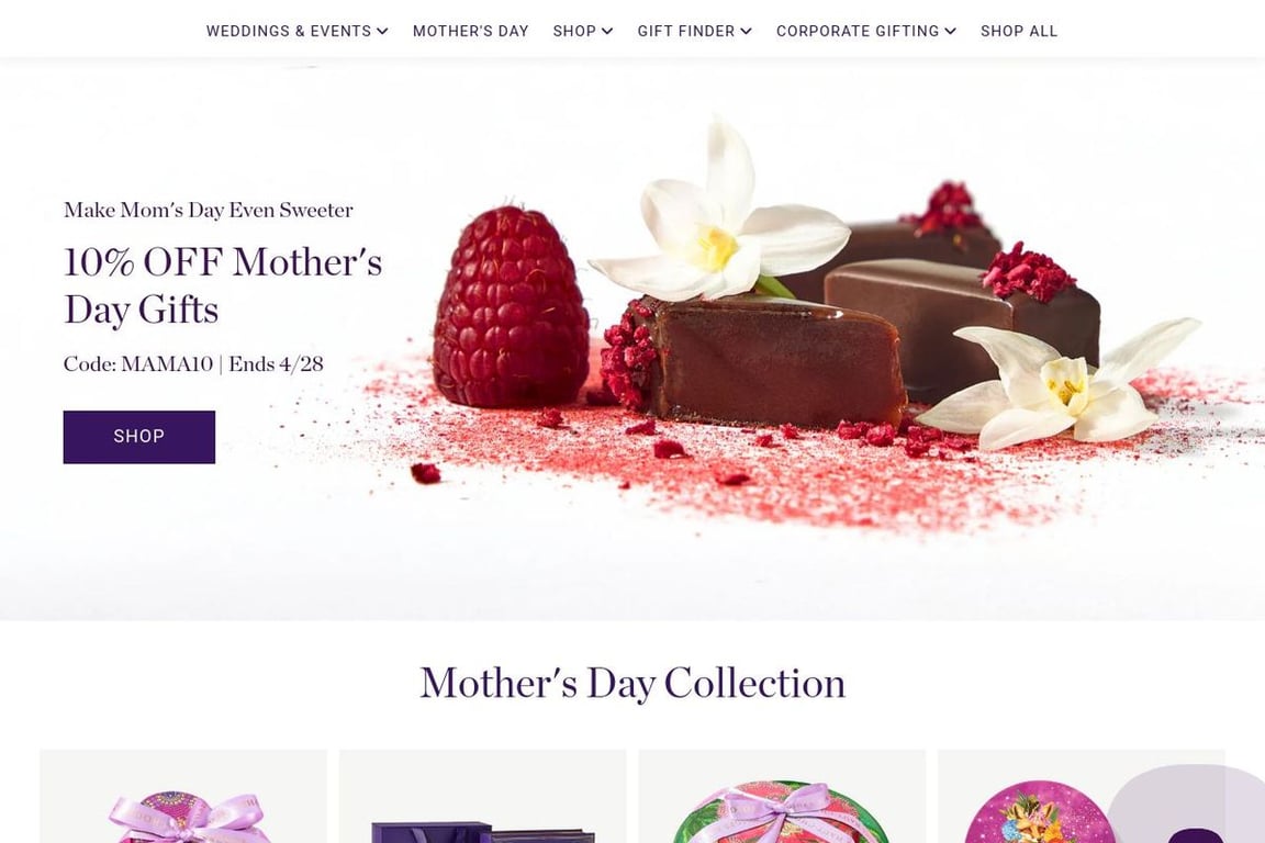 Vosges Chocolate homepage