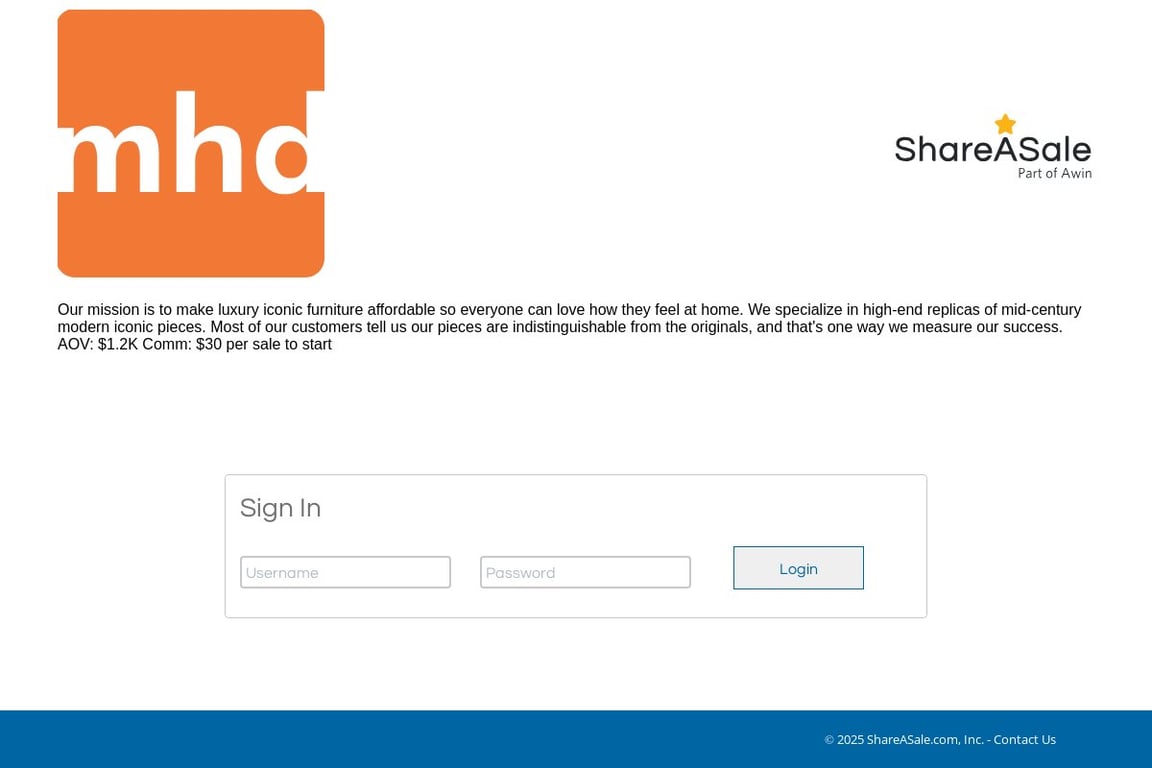 Manhattan Home Design affiliate program signup page