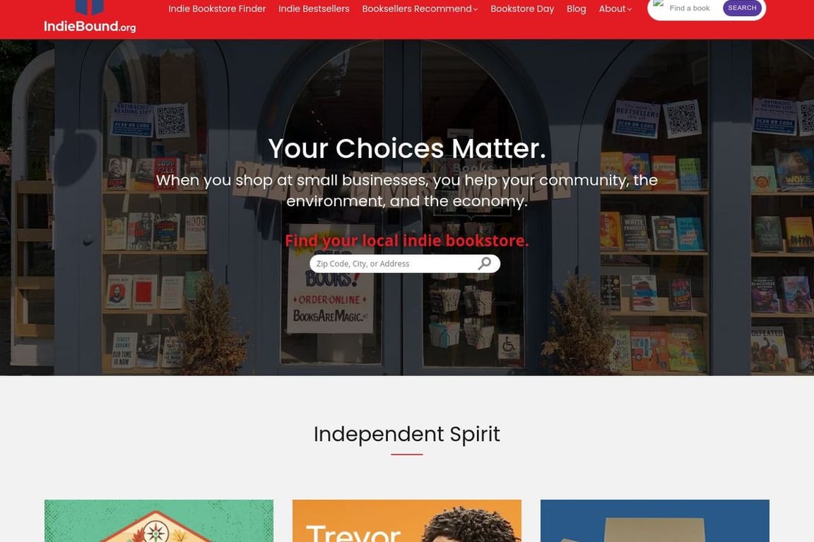IndieBound homepage