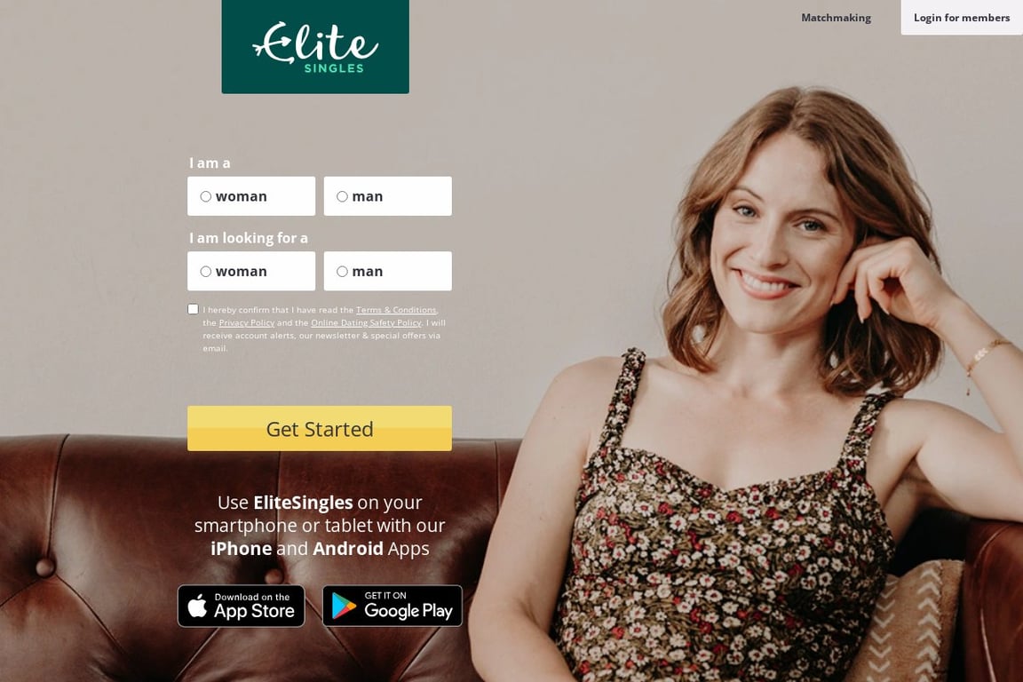 Elite Singles homepage