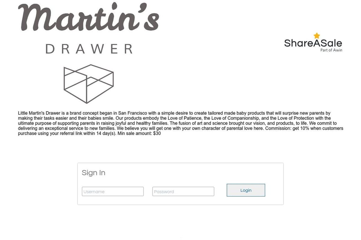 Little Martin’s Drawer affiliate program signup page