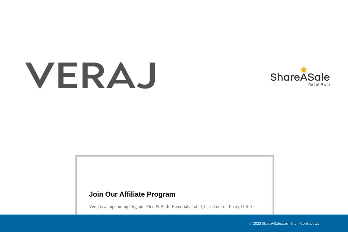 VERAJ affiliate program signup page