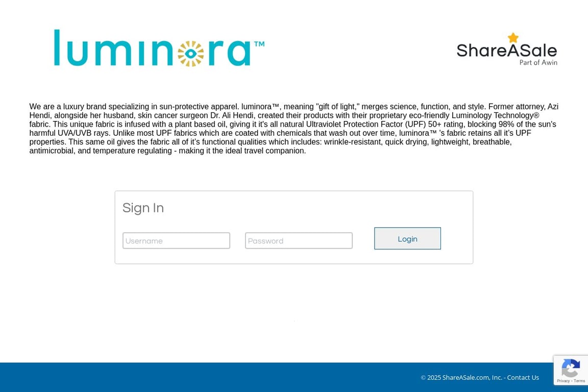 Luminora affiliate program signup page