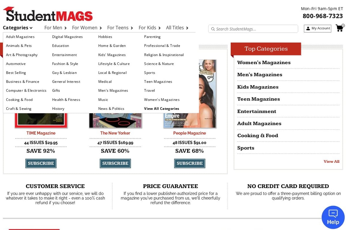 StudentMags homepage