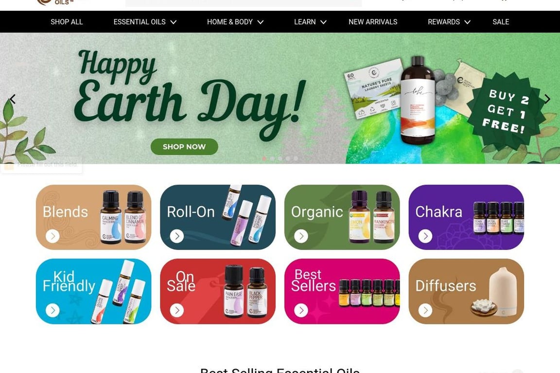 Rocky Mountain Oils homepage