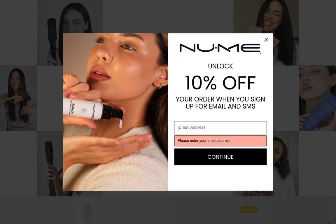 NuMe homepage
