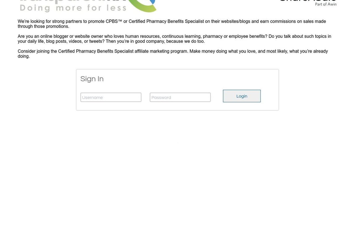 TransparentRx affiliate program signup page