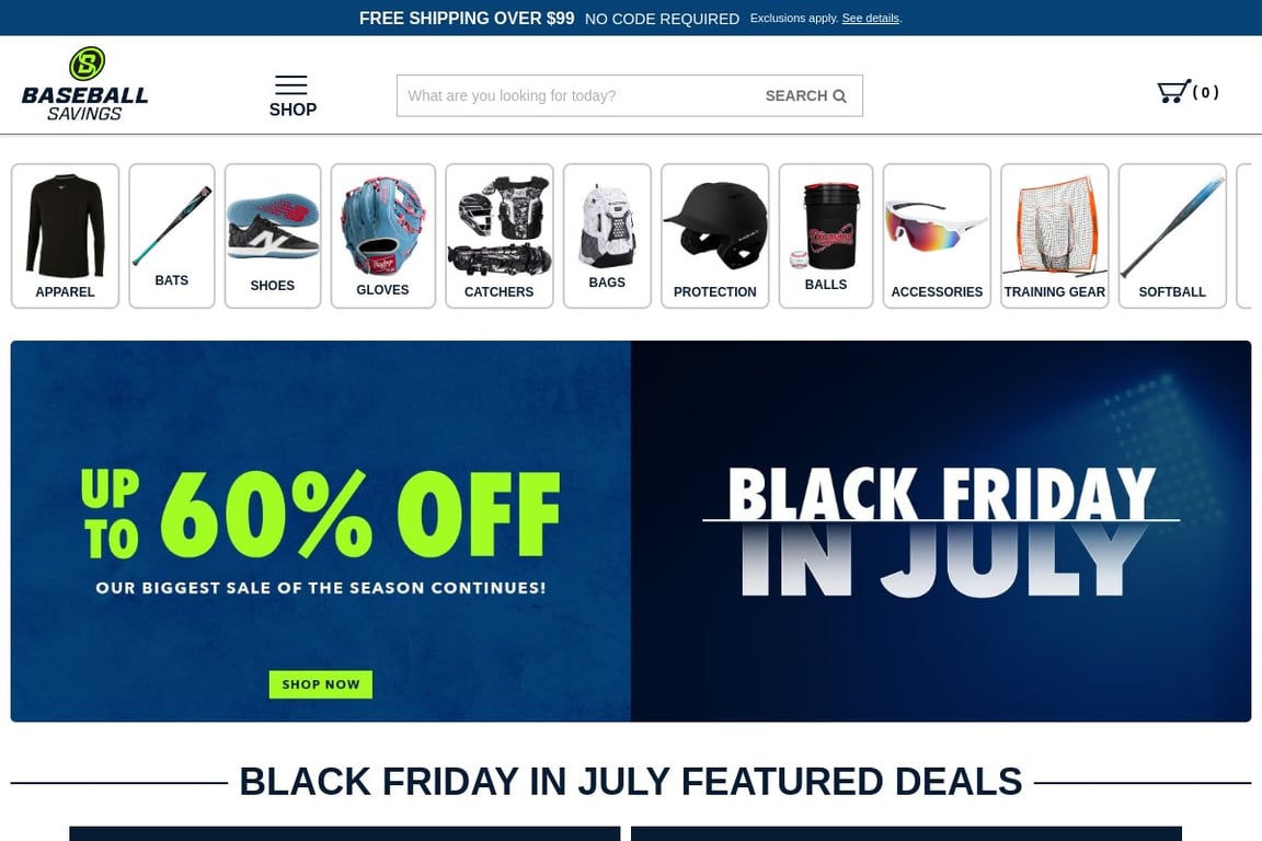 Baseball Savings homepage