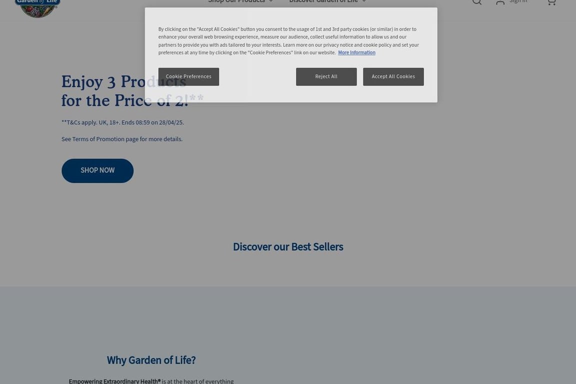 Garden Of Life UK homepage