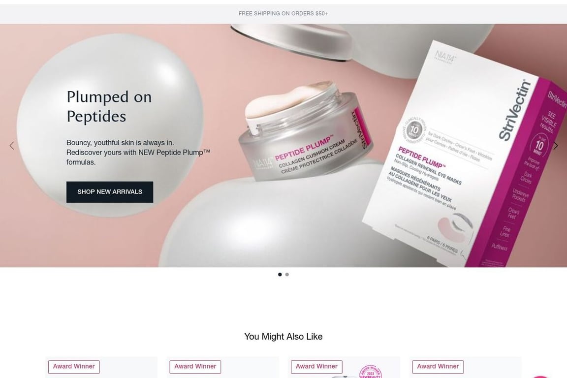 StriVectin homepage