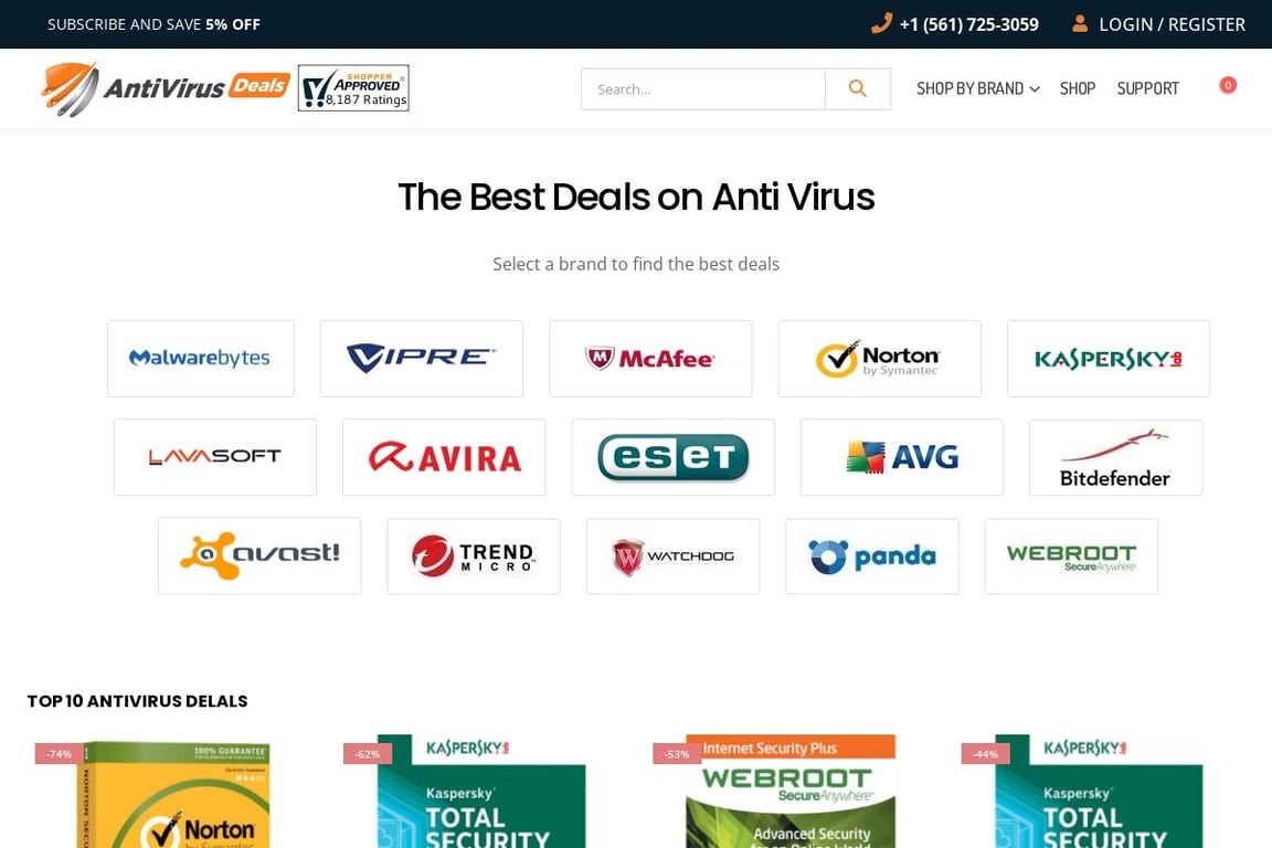 AntivirusDeals homepage