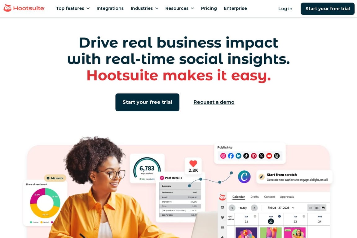 Hootsuite homepage