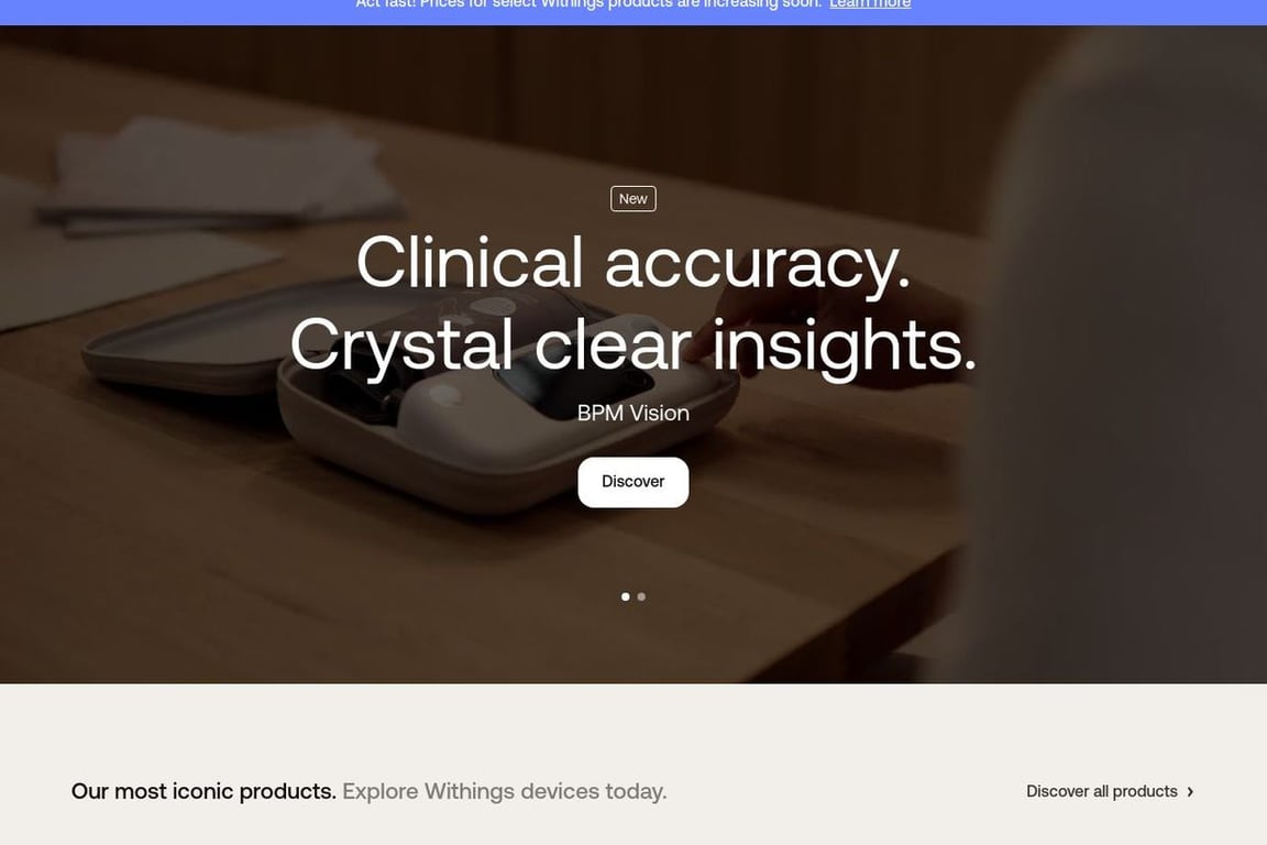 Withings homepage