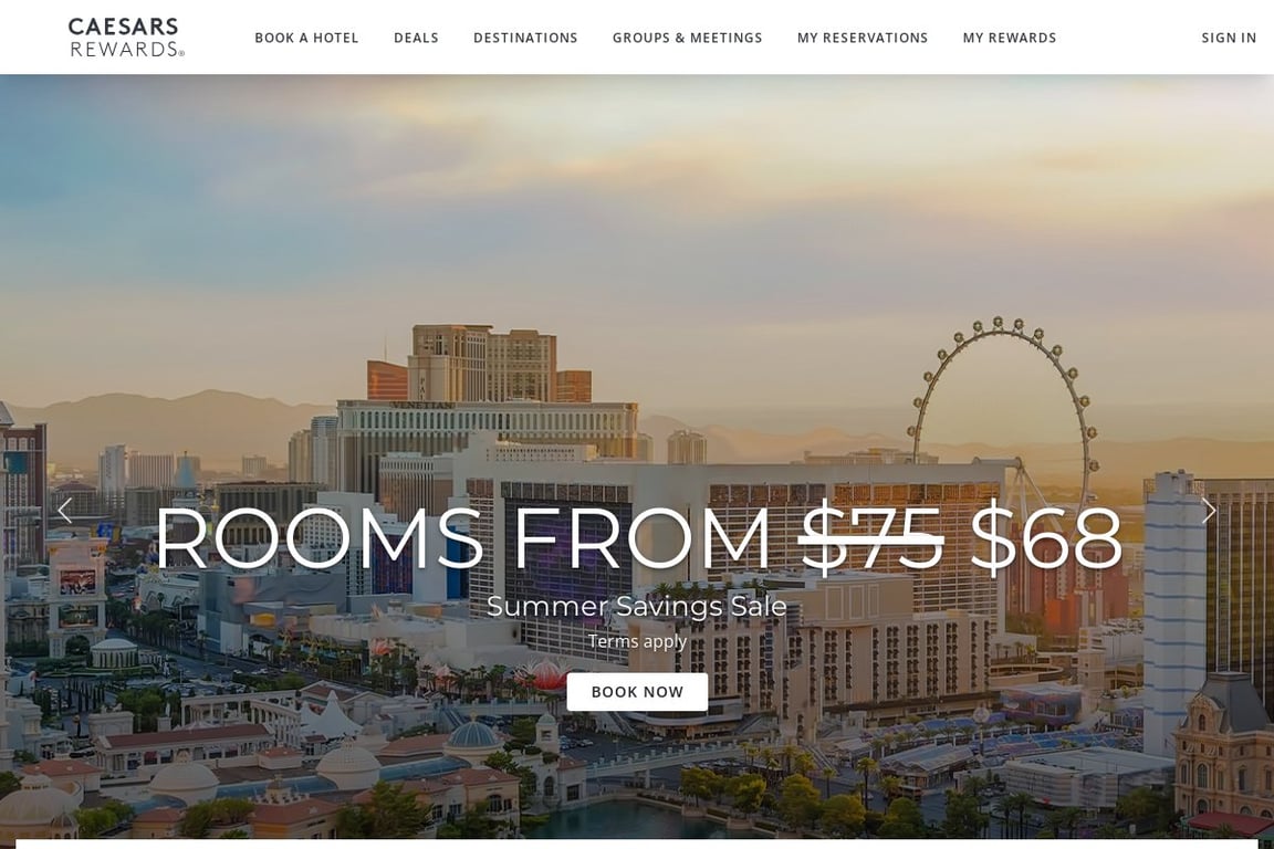 Caesars Entertainment (Global) homepage