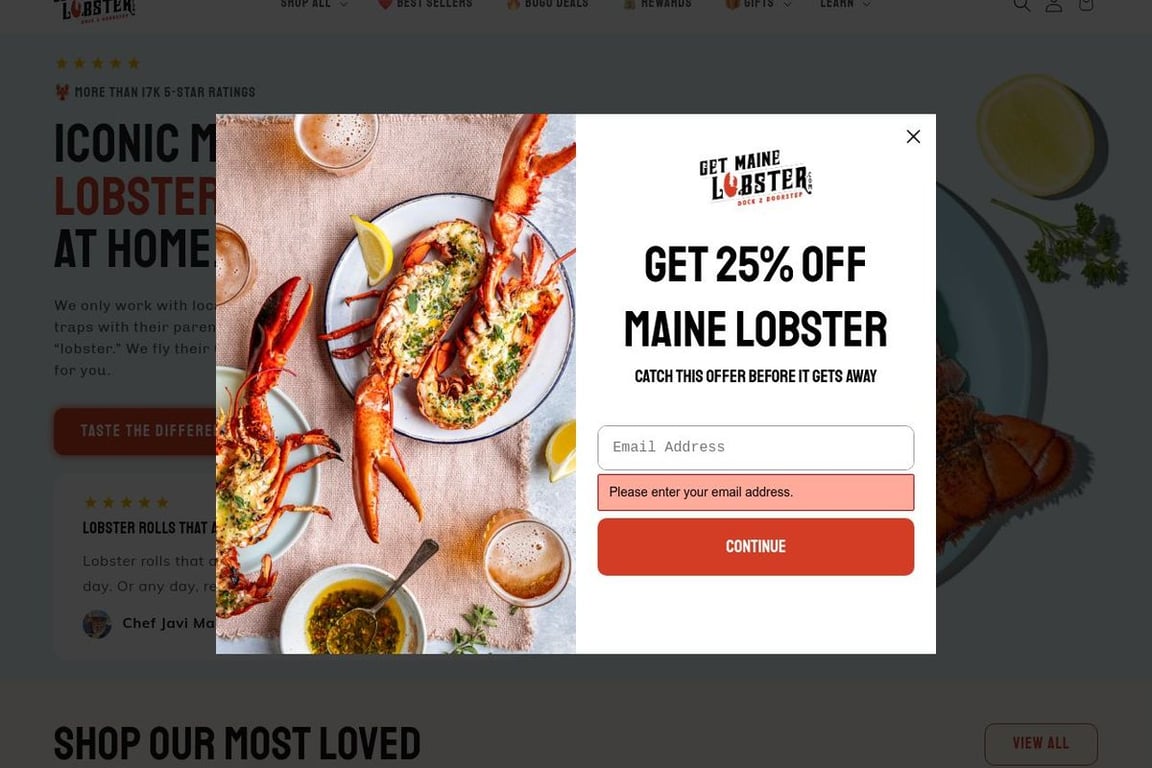Get Maine Lobster homepage