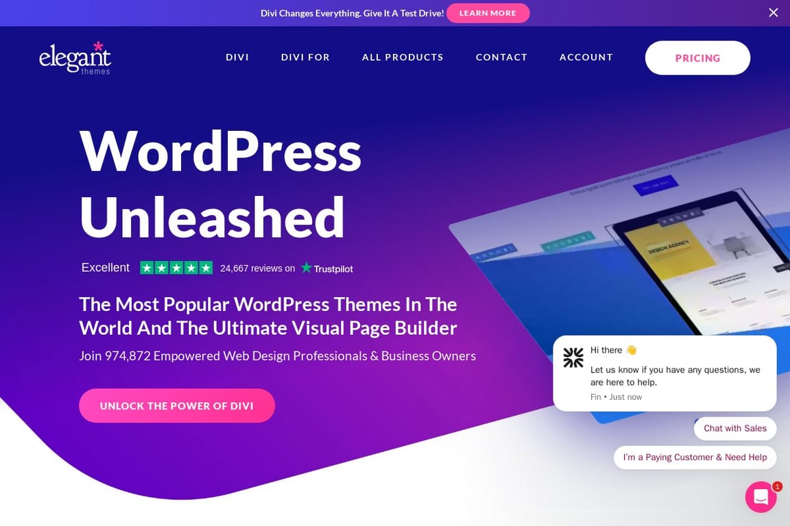 Elegant Themes homepage