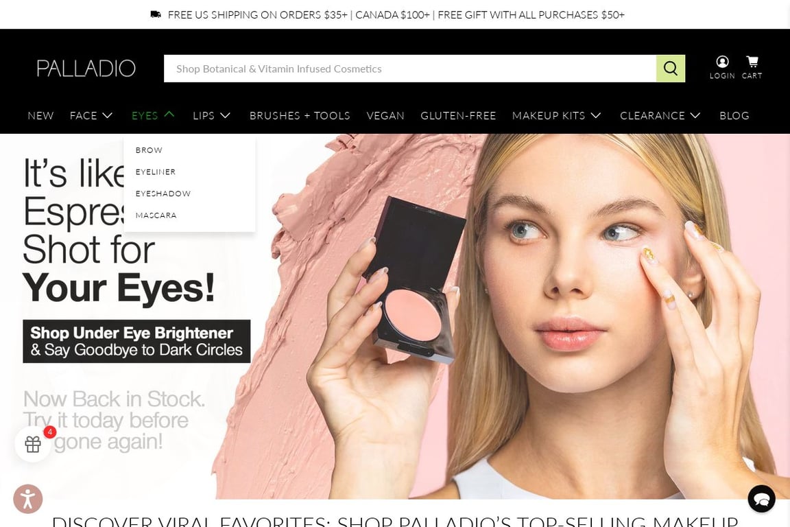 Palladio Beauty homepage