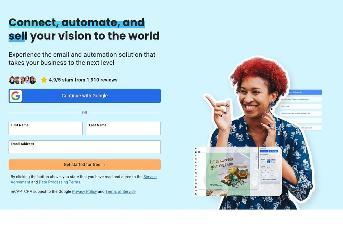AWeber homepage