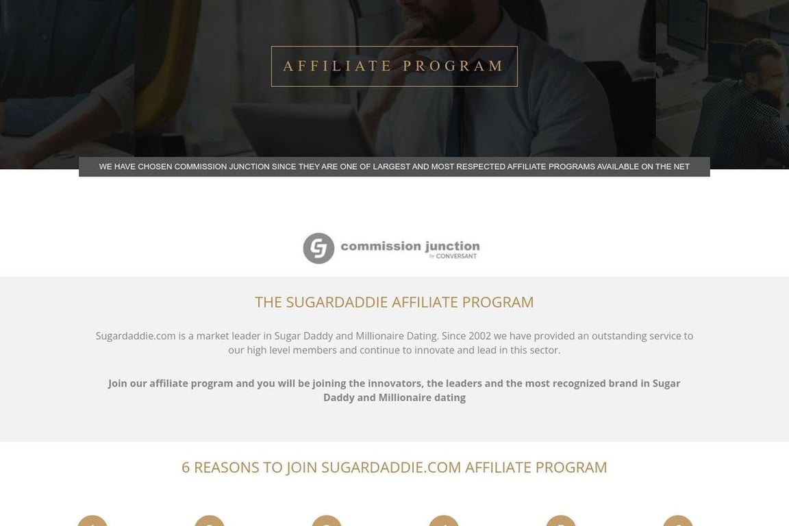 Sugardaddie.com affiliate program signup page