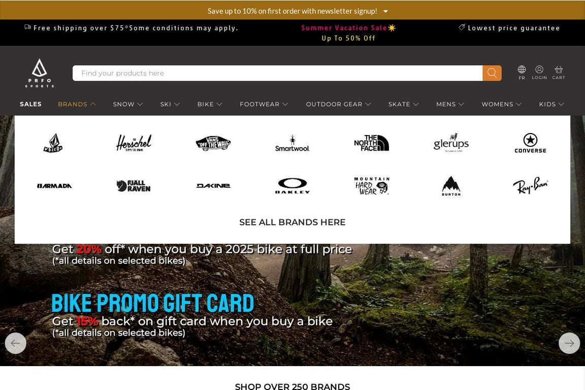 PRFO Sports homepage