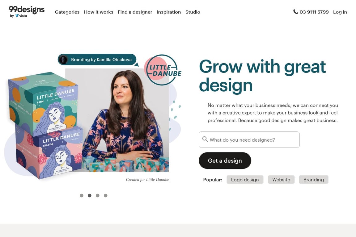 99designs (AU) homepage