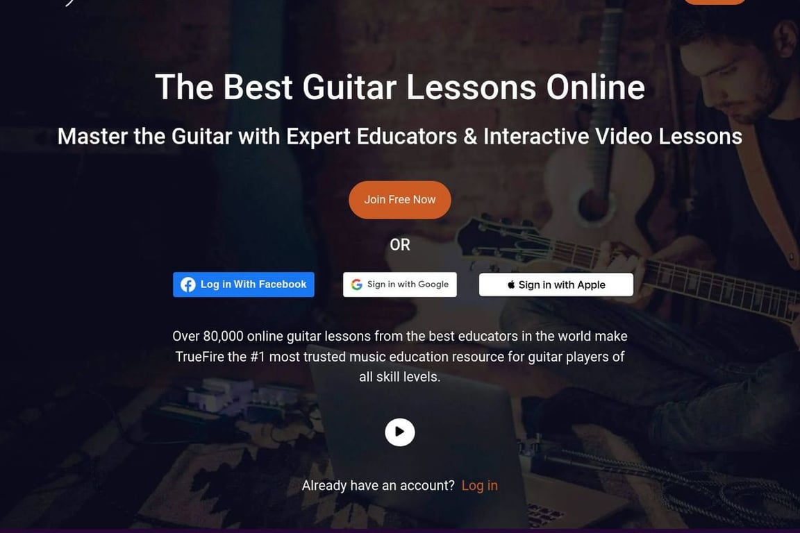 TrueFire homepage