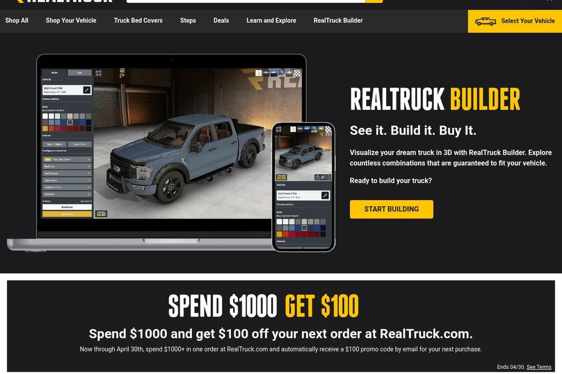 RealTruck homepage