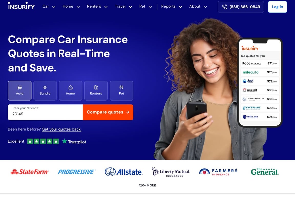 Insurify homepage