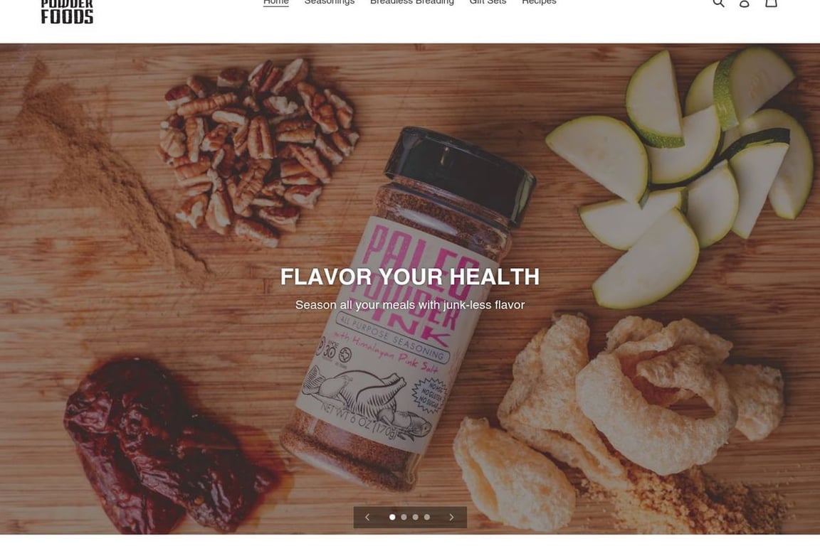 Paleo Powder Foods homepage