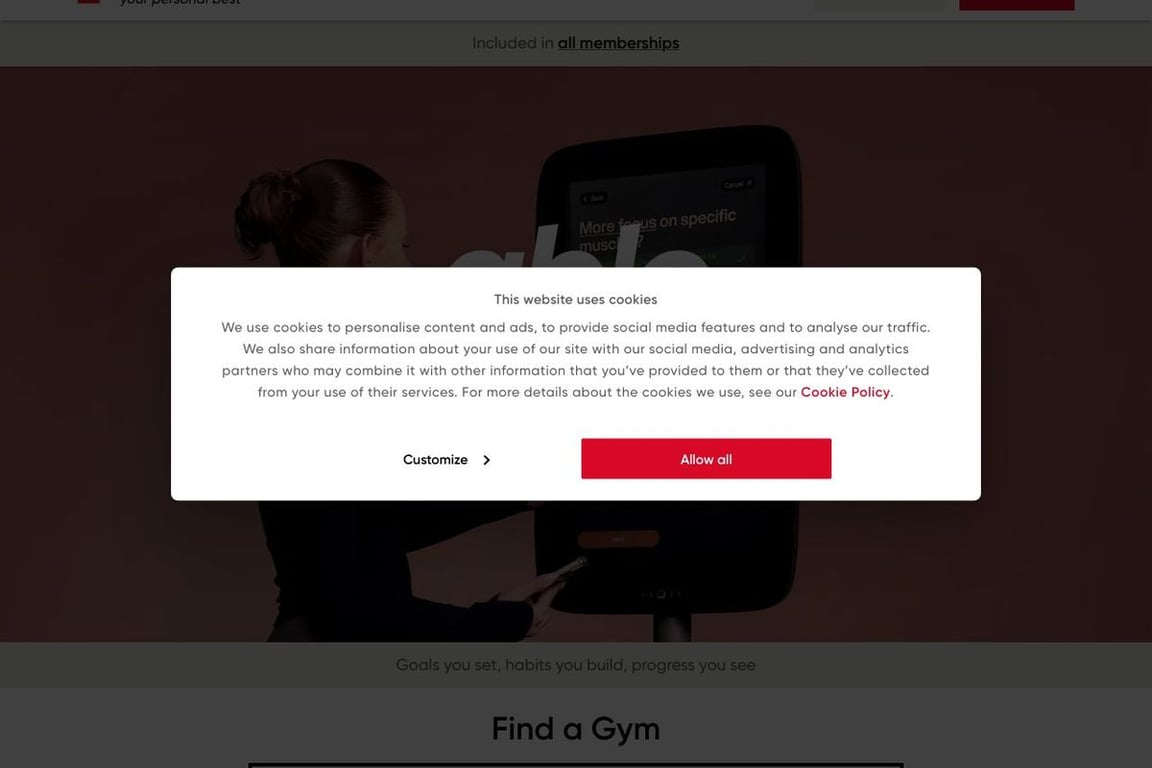 Fitness First homepage