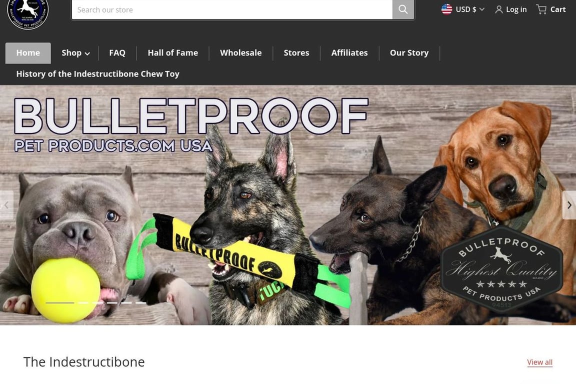 Bulletproof Pet Products homepage