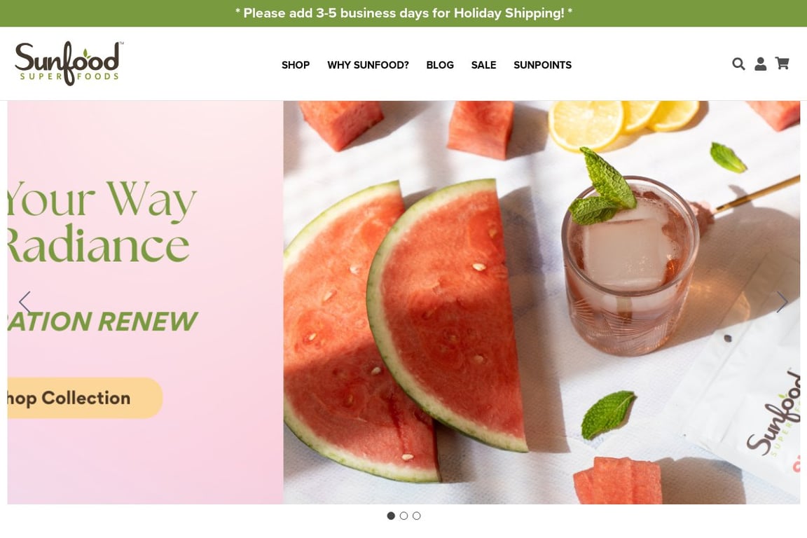 Sunfood homepage