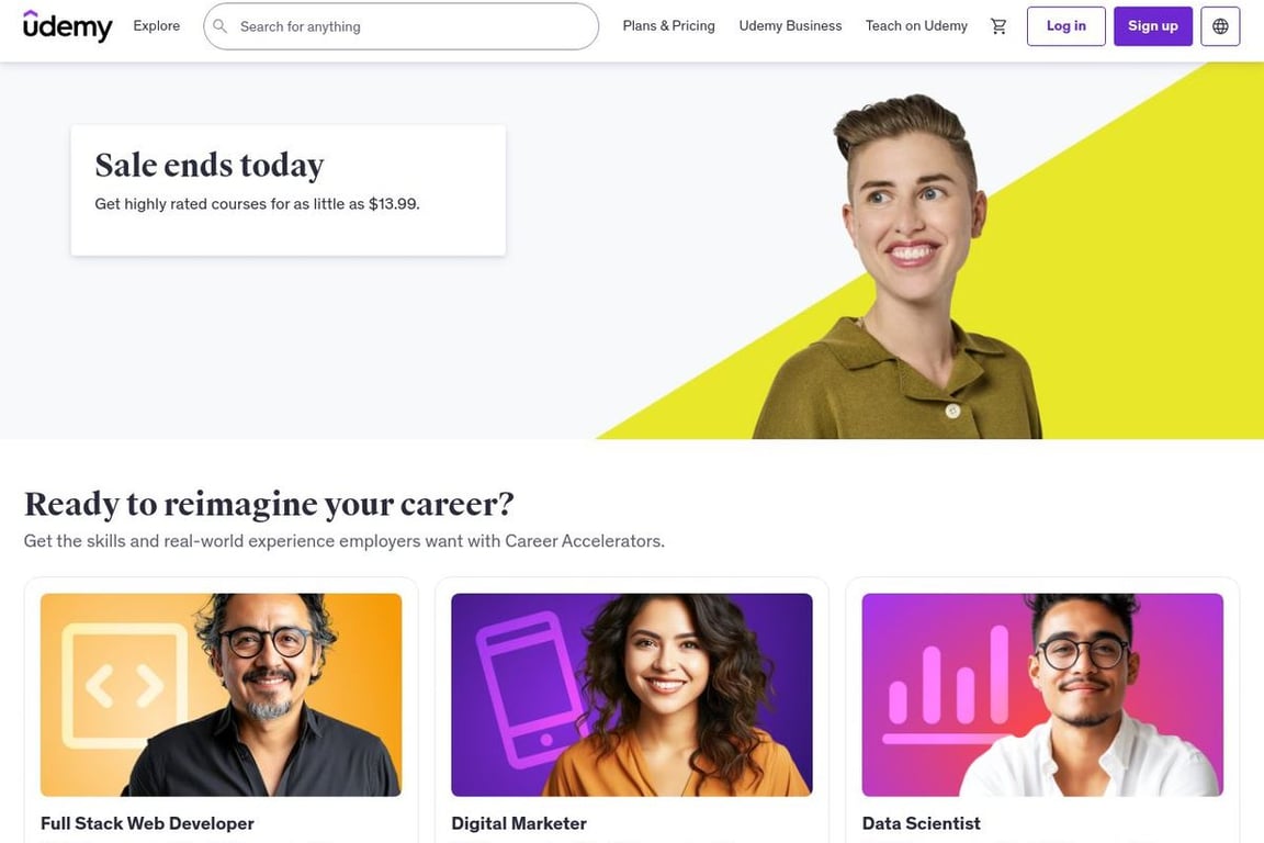 Udemy homepage