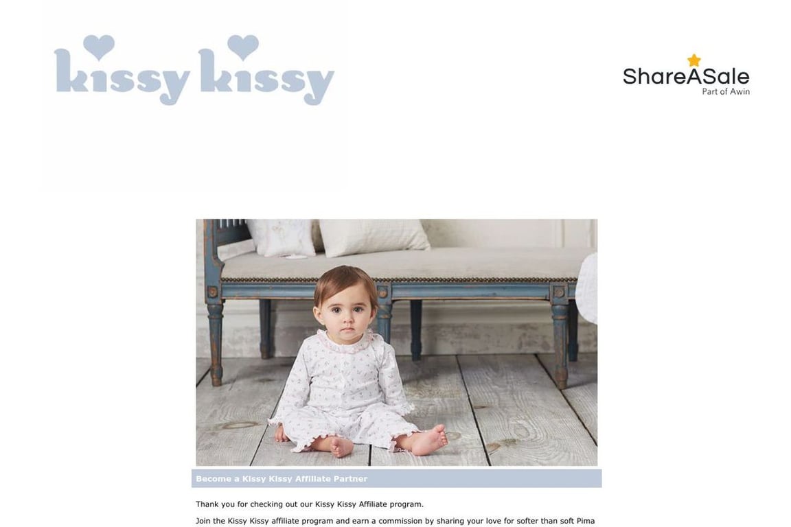 Kissy Kissy affiliate program signup page